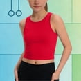 thumbnail image 1 of WPPGONE Teen Girls Active Cropped Top High Crewneck Sleeveless Workout Shirts Solid Slim Fit Summer Athletic Gym Exercise Dance Basic Everyday Casual Outfits, 1 of 7