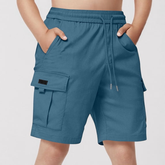 WPPGONE Toddler Boys Cargo Shorts Lightweight Quick-Dry Fabric Elastic Drawstring Waist Active Performance Shorts Outdoor Summer Athletic Adventure Bottoms