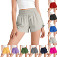 thumbnail image 1 of WPPGONE Tween Girls High Waisted Athletic Shorts Smocked Elastic Waist Running Active Bottoms Split Hem Lightweight Breathable Summer Gym Workout Track Shorts, 1 of 8