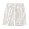 thumbnail image 1 of WPPGONE Womens Knit Shorts with Pockets Drawstring Knee Length Wide Leg Elastic Waisted Straight Bottoms Quick Dry Breathable Sports Workout Summer Casual Shorts, 1 of 6