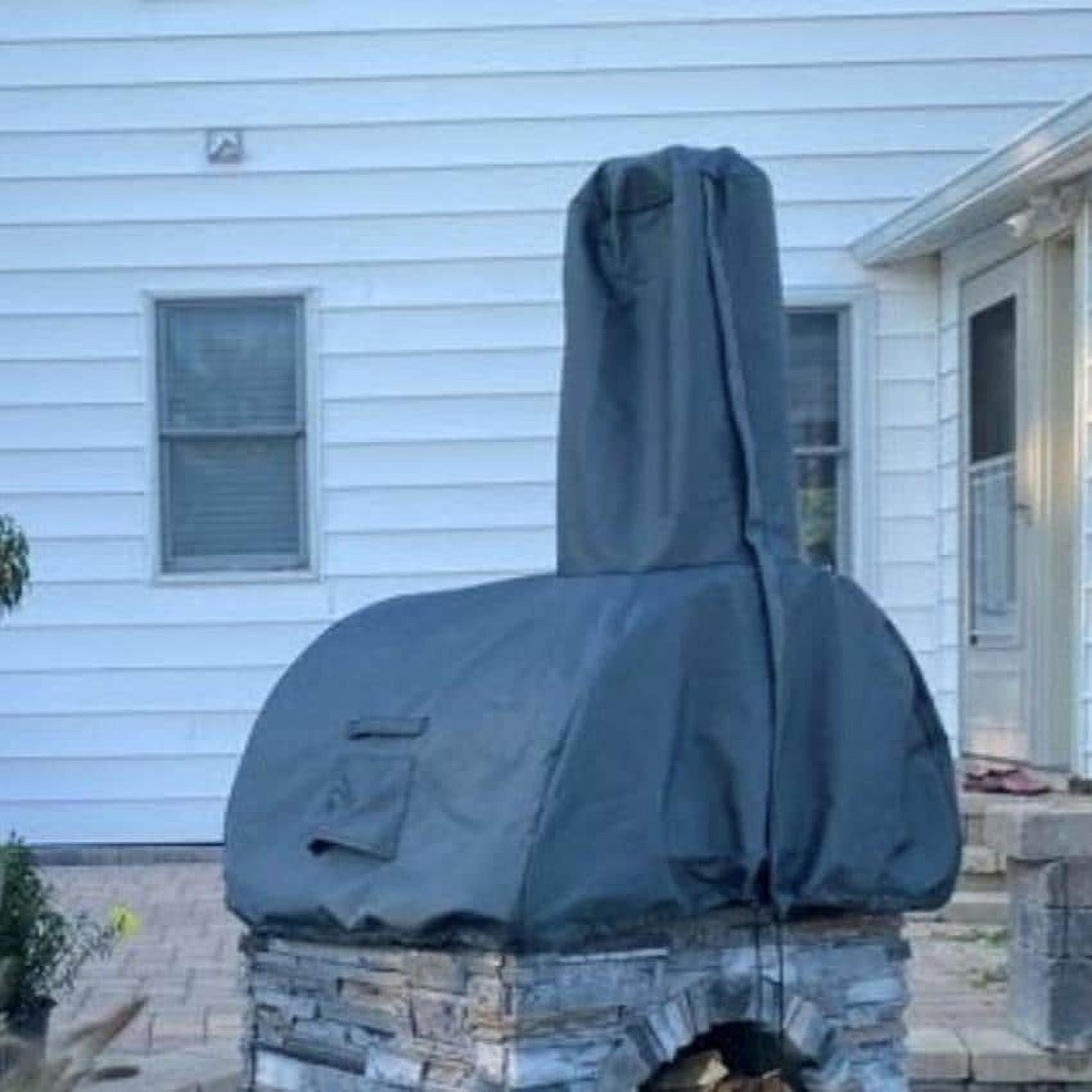 Gray Weather-Resistant Nylon Cover for 25-Inch Pizza Oven