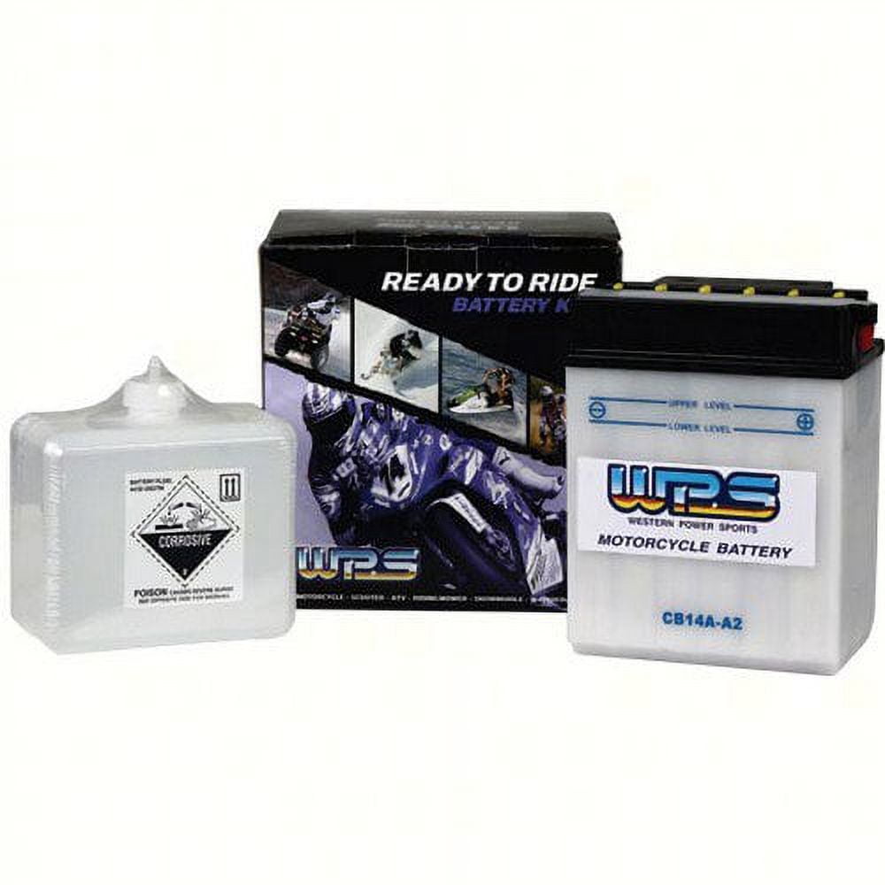 WPS Western Power Sports CB14A-A2 Acid 12V Automotive Battery, Top Post