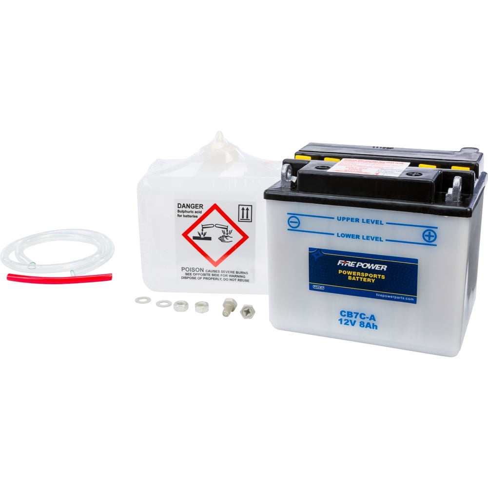 WPS - Western Power Sports CB7C-A; 12V Heavy Duty Battery W / Acid Cb7C-A