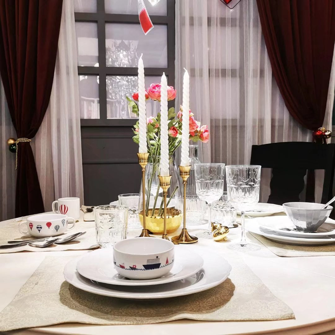 WPWXin Taper Candle Holders in Bulk Goblet Brass Gold Candlestick