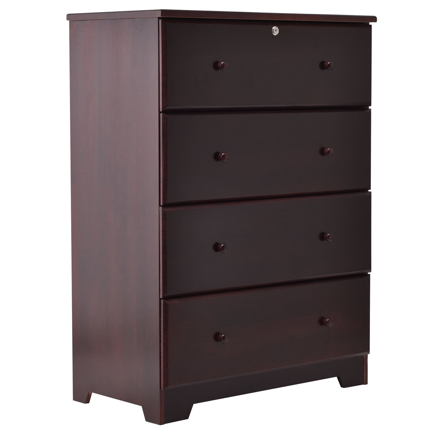 Mahogany Mid-Century Modern Vertical 4-Drawer Chest