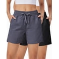 thumbnail image 1 of WQD 2 Pack Womens Athletic Shorts Basic Running Shorts Lightweight Quick Dry Gym Workout Shorts with Pockets, 1 of 7