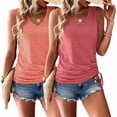 thumbnail image 1 of WQD 2 Pack Summer Tank Tops for Women V Neck Sleeveless Shirts Casual Loose Fit Trendy Workout Fashion Blouses, 1 of 10