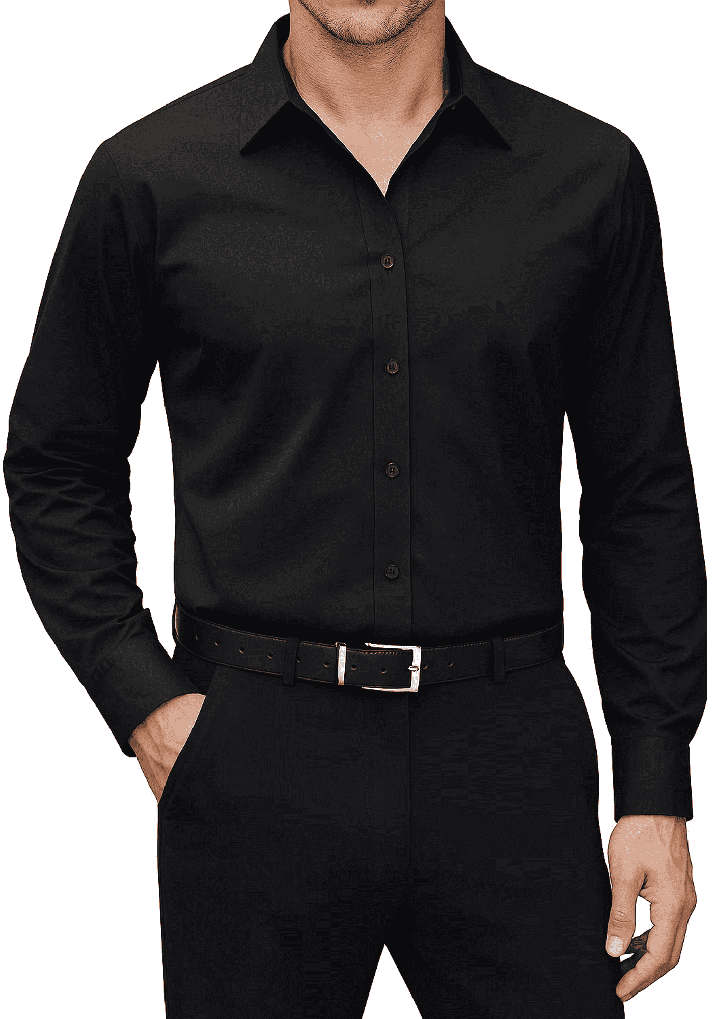 Dbutiy Men's Long Sleeve Dress Shirt - Wrinkle Free, Button Down, Casual & Business Slim Fit Shirt