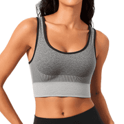 WQD Sports Bras for Women High Support Wirefree Padded Workout Bras Comfortable Athletic Yoga Bra Tops for Running Training Fitness Gym