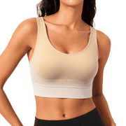 WQD Sports Bras for Women High Support Wirefree Padded Workout Bras Comfortable Athletic Yoga Bra Tops for Running Training Fitness Gym