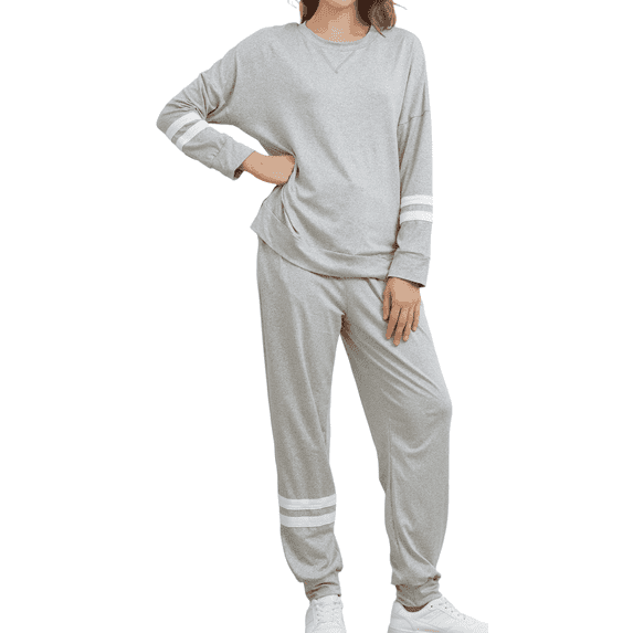 WQD Womens 2 Piece Loungewear Set Long Sleeve Pullover Top and Jogger Pants Tracksuit Pajama Sweatsuit Casual Lounge Outfits with Pockets for Fall Winter (Available in Plus Size)