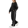 thumbnail image 1 of WQD Women’s 2 Piece Tracksuit Set Long Sleeve Pullover Sweatshirt and Wide Leg Sweatpants Lounge Outfit Athletic Jogging Suit Casual Matching Set with Pockets, 1 of 7