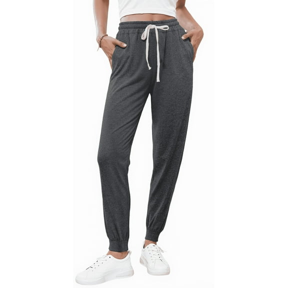 WQD Women's Jogger Sweatpants with Pockets Comfy Lounge Pants Casual Drawstring Athletic Workout Pajama Pants(Available in Plus Size)