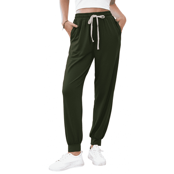 WQD Women's Jogger Sweatpants with Pockets Comfy Lounge Pants Casual Drawstring Athletic Workout Pajama Pants(Available in Plus Size)