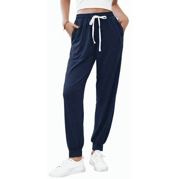 WQD Women's Jogger Sweatpants with Pockets Comfy Lounge Pants Casual Drawstring Athletic Workout Pajama Pants(Available in Plus Size)