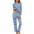 thumbnail image 1 of WQD Womens Pajama Sets 2 Piece Lounge Sets Soft Loungewear Comfy Pj Sets Long Sleeve Top and Pants Loose Sleepwear with Pockets for Fall Winter Spring, 1 of 6