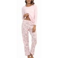 thumbnail image 1 of WQD Womens Pajama Sets 2 Piece Lounge Sets Soft Loungewear Comfy Pj Sets Long Sleeve Top and Pants Loose Sleepwear with Pockets for Fall Winter Spring, 1 of 6
