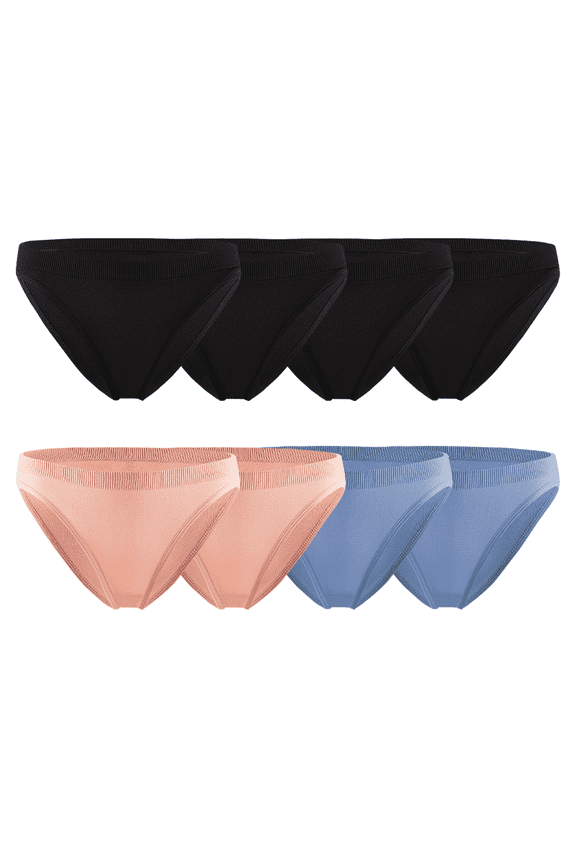 Women's Seamless Bikini Underwear 8 Pack Stretch Fit Panties Soft Breathable Briefs for Everyday Comfort