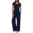 thumbnail image 1 of WQD Womens 2 Piece Set Outfits Lounge Sets Ruched Short Sleeve Tops High Waisted Wide Leg Pants Tracksuit Sets, 1 of 11