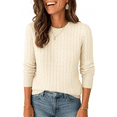 thumbnail image 1 of WQD Womens Sweaters Crew Neck Pullover Long Sleeve Cable Knitted Cozy Dressy Casual Ladies Fashion Tops Soft Business Trendy Classic Outfits for Spring Fall Winter, 1 of 7