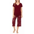 thumbnail image 1 of WQD Womens Pajama Sets 2 Piece Lounge Sets Soft Loungewear Comfy Pj Sets V Neck Short Sleeve Top and Capri Pants Loose Sleepwear with Pockets, 1 of 7