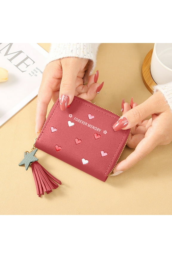 2024 Womens Wallet with Slots Small Wallets for Women Bifold Slim Coin Purse Zipper ID Card Holder