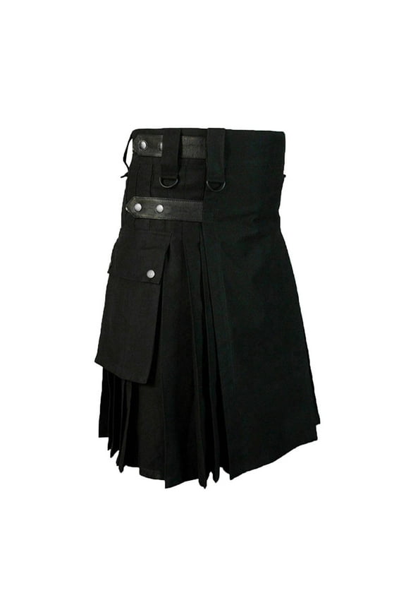 Blacks on Friday 2023 Mens Vintage Kilt Scotland Gothic Kendo Pocket Skirts Scottish Clothing