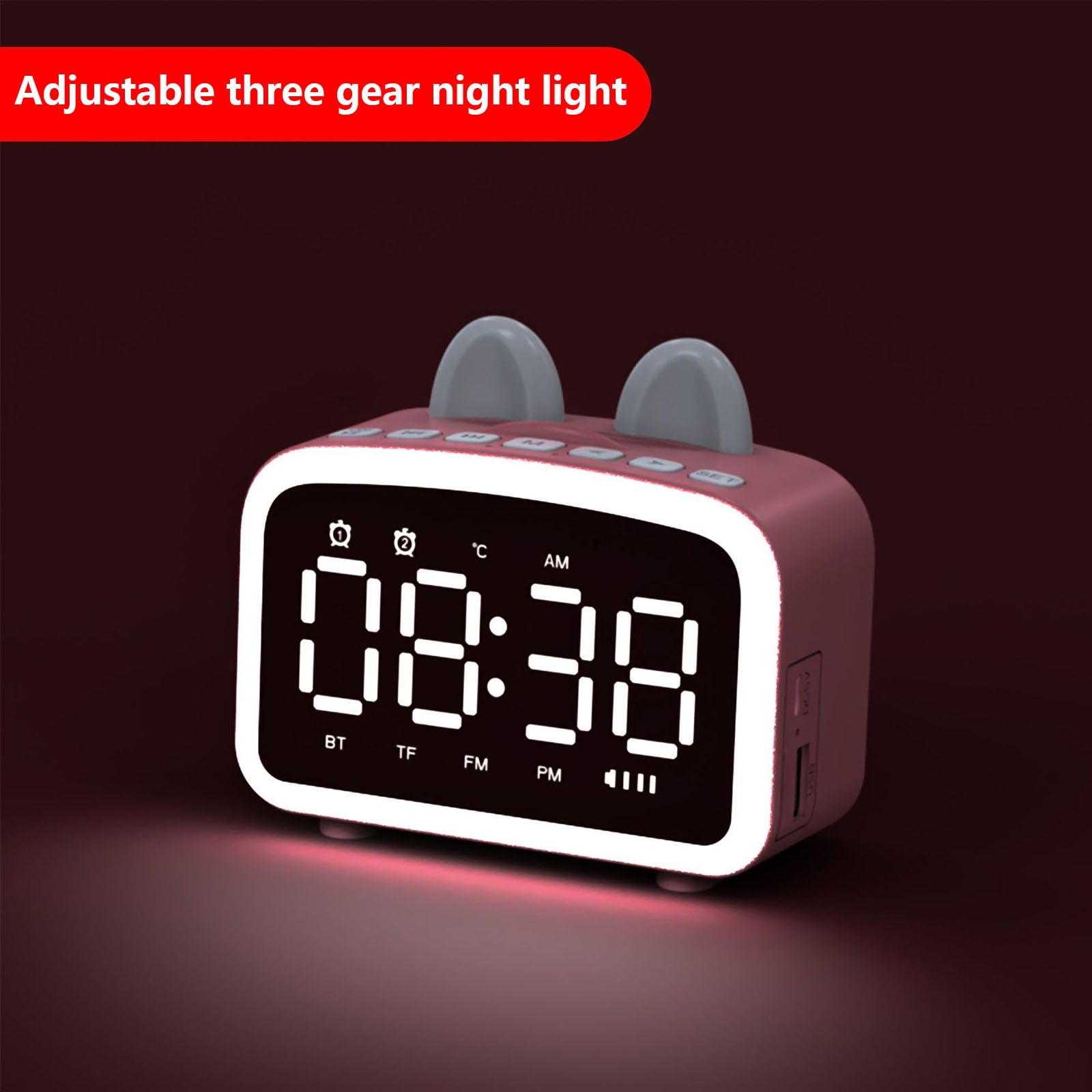 WQJNWEQ Clearance Digital Alarm Clock Bedside And USB Charging Station