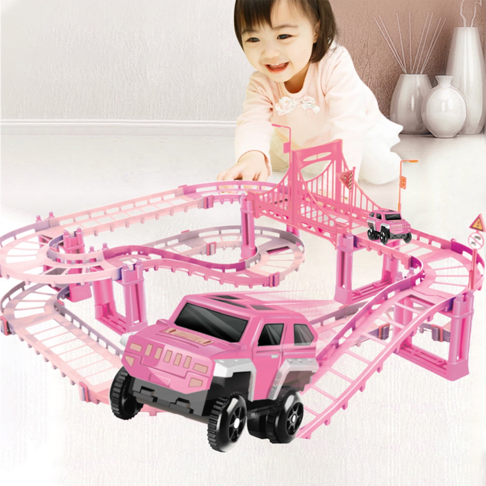 WQJNWEQ Clearance Electric Track Toy Car Engineering Car Children's Educational Toy Track Car