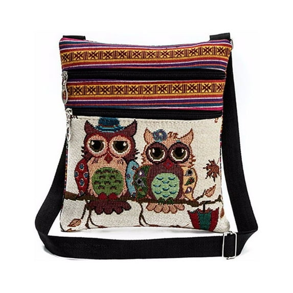WQJNWEQ Embroidered Owl Tote Bags Women Shoulder Bag Handbags Postman Package