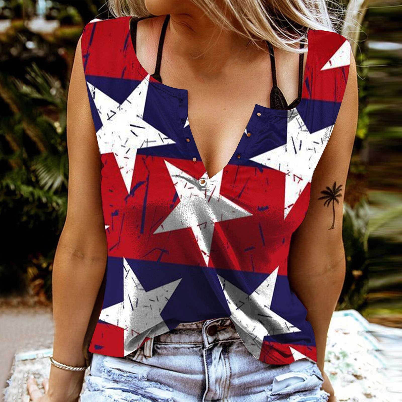 WQJNWEQ Clearance Independence Day Clothes Ladies Fashion Casual
