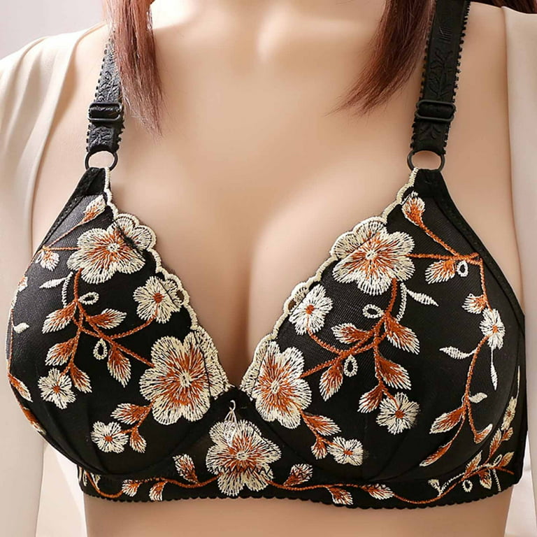 WQJNWEQ Clearance Leopard Floral Print Bralette Plus Size Sexy Push Up Bras  Woman Sexy Ladies without Steel Rings Sexy Vest Large Lingerie Embroidered  Everyday Bra 