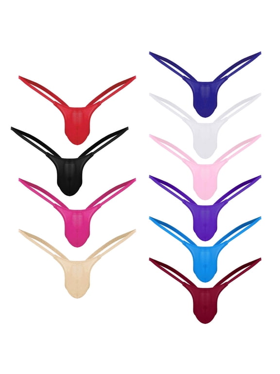 Clearance Men Thongs and G-Strings 10PC Open Back Male Mr Underpants Low Waist Briefs G-String 10 Thong Underwear