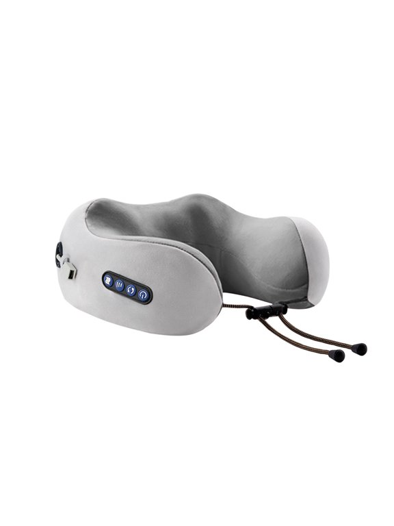 Neck Massager Travel Pillows U-Shaped Memory Foam Neck Pillows & Electric Massager for Muscle, Shoulder, Cervical Pain Stress Relief for Home, Office, Airplane