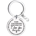 thumbnail image 1 of WQJNWEQ To My Daughter Message Keychain Stainless Steel Initial Last Name 26 Letter Family Inspirational Keychain Gift, 1 of 2