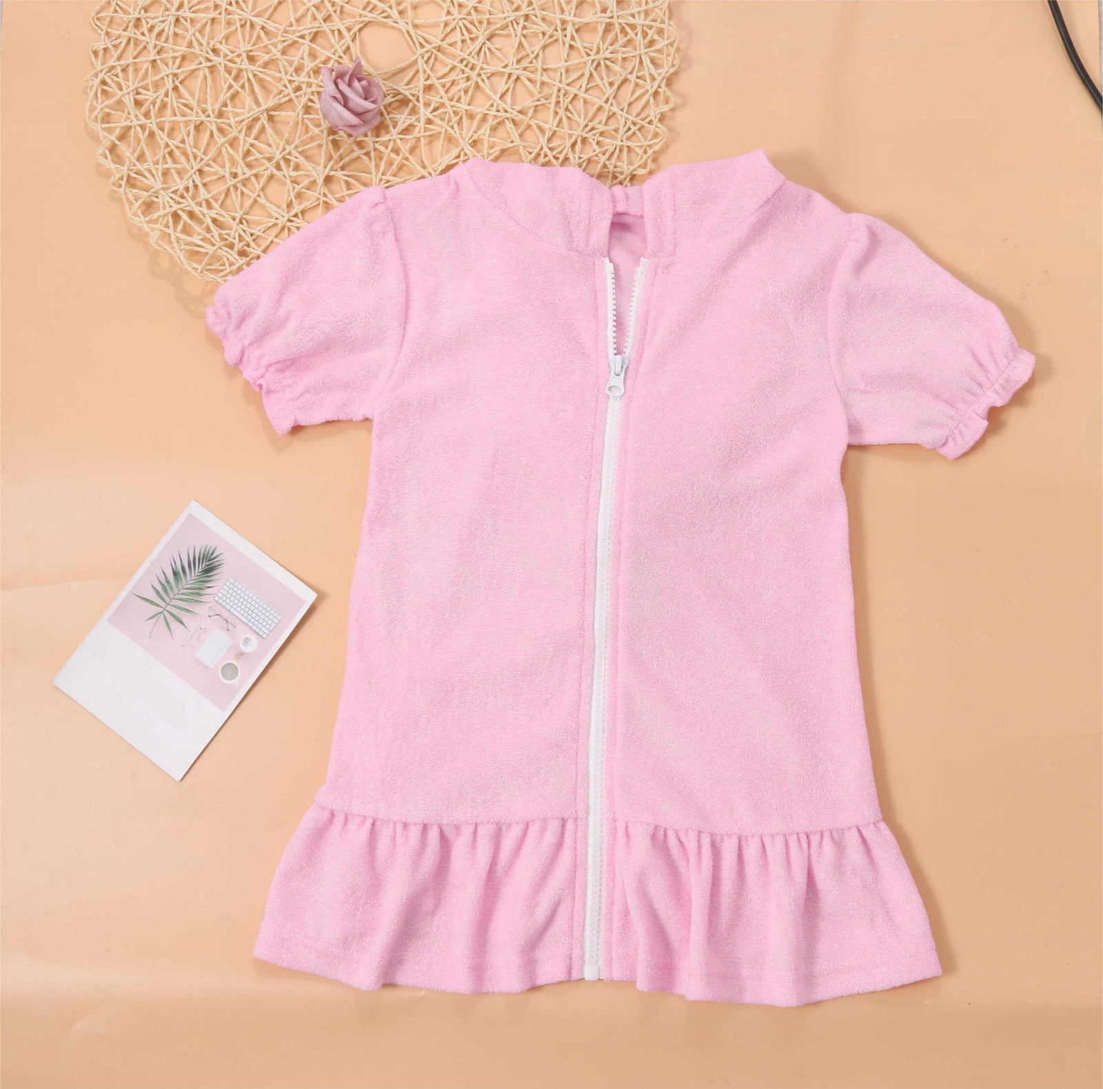 WQJNWEQ Toddler Swimsuits Girls Swim Cover Up Kids Swimwear Coverup Zip ...