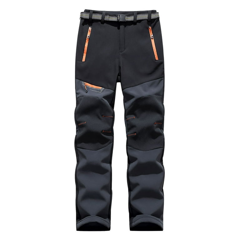WQJNWEQ College Young Adult Fashion Outdoor Pants Hiking Pants Thick Fall Winter Thermal Fleece Sweat Absorbent
