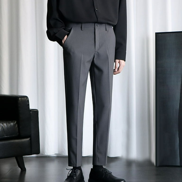 WQJNWEQ College Young Adult Fashion Trousers Men s Sag Pants Slim Casual Pants Men s Straight Suit Pants Walmart