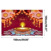 WQJNWEQ End-of-year Savings Clearance Happy Diwali Banner Festival of Lights Diwali Party Supplies, Deepavali Background Banner for Photo Home Decor