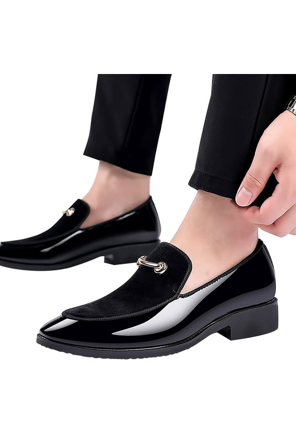Fashion Men's Casual Pointed Comfy Leather Shoes Casual Shoes Solid Male Fall on Sale
