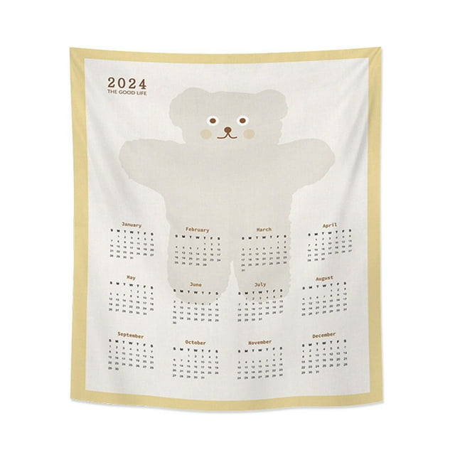 WQJNWEQ Home Decor 2024 Calendar Hanging Cloth Background Cloth Bedroom