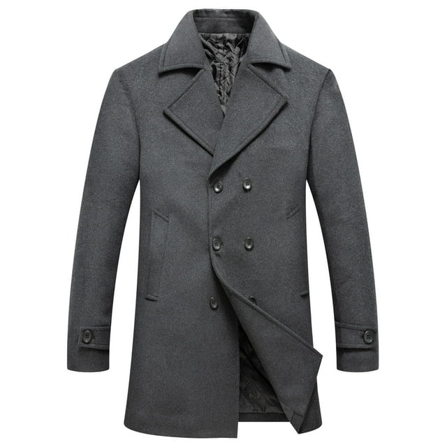 WQJNWEQ Mens 50%Wool,50%Polyester Outwear Jacket Winter Business Woolen ...