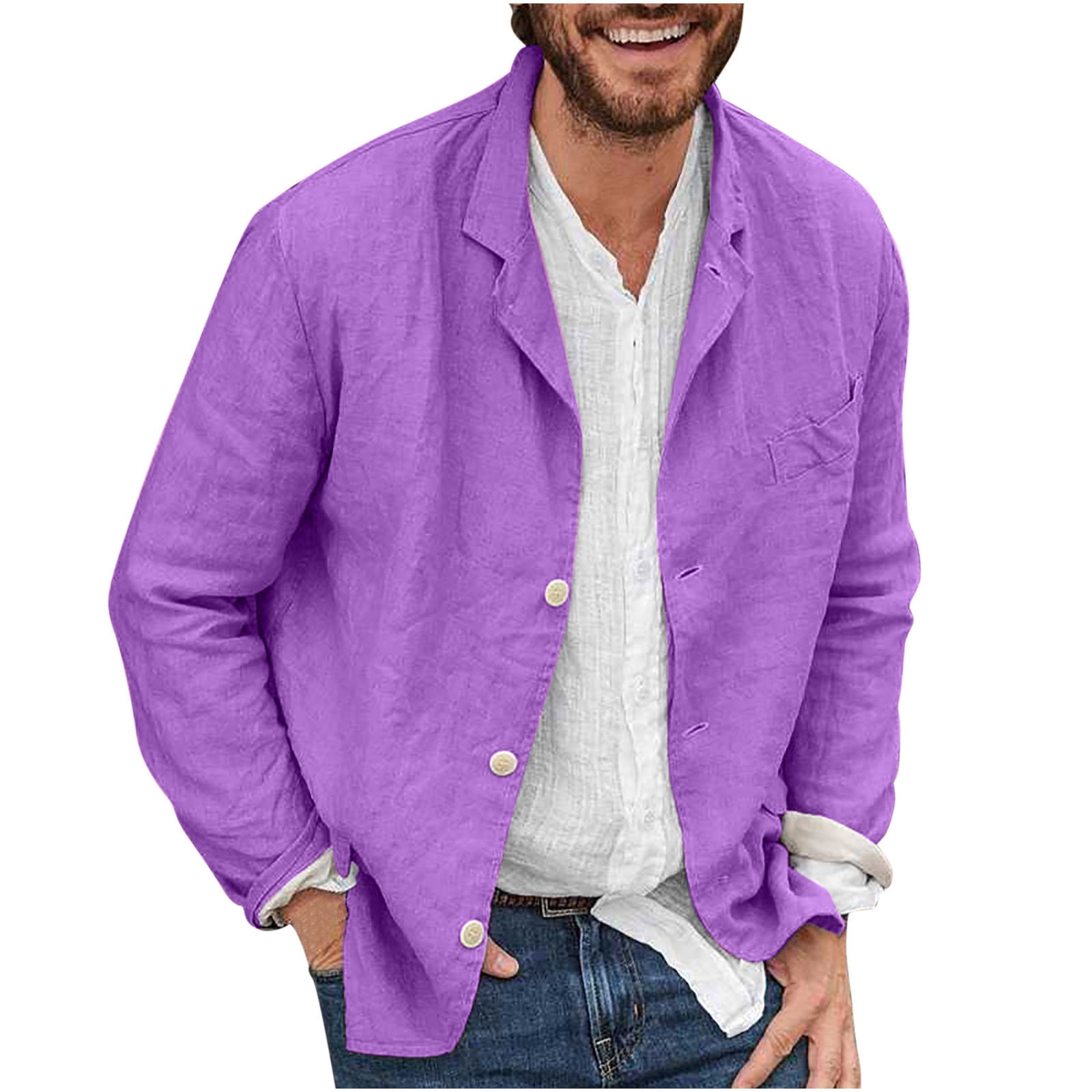 WQJNWEQ Mens Polyester,Spandex Outwear Jacket Casual Sport Coat Regular