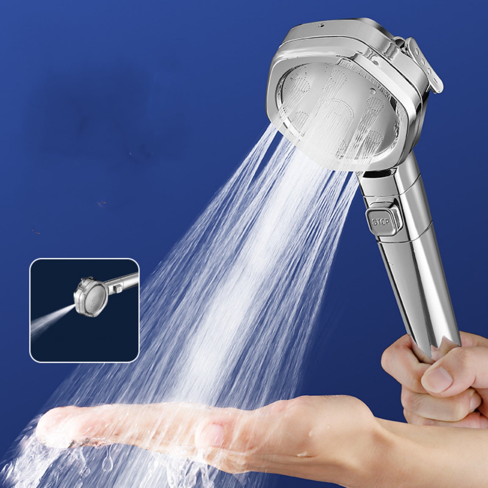 Wqjnweq Pressurized Injection Shower Head High Pressure Handheld