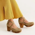 thumbnail image 1 of WQJNWEQ Sandals Women's Cute Casual Buckle High Heeled Thick Heeled Shallow Platform Shoes Sales, 1 of 3