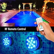WQJNWEQ Submersible Pond Lights Remote Control 13 Led Bright Rgb Led Light Double Waterproof Sales