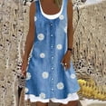 thumbnail image 1 of WQJNWEQ Sundresses for Women, Women Summer Casual Lace Sleeves V-Neck Floral Mid-Length Dresses Loose Dress, 1 of 5