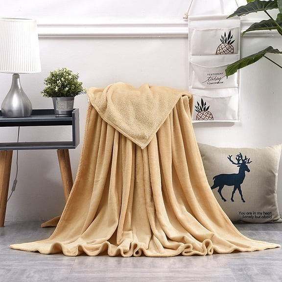 WQJNWEQ Super Soft Warm Solid Warm Micro Plush Fleece Blanket Throw Rug Sofa Bedding
