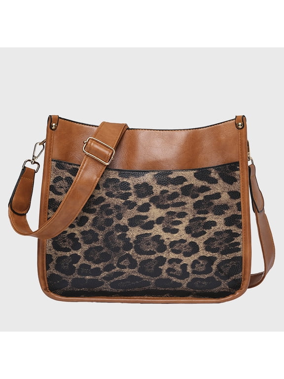 Valentine's Day Leather Purse for Women Leather Medium Size Fashion Leopard Print Messenger Crossbody Bag Shoulder Handbag Outdoor Fall on Sale