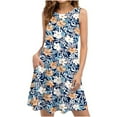 thumbnail image 1 of WQJNWEQ Wear to Work Dresses for Women Summer Dresses for Misses Beach Floral Tshirt Sundress Casual Pockets Boho Tank Dress, 1 of 4